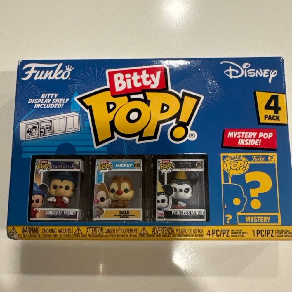 Funko Bitty Pop Disney 4-Pack Sorcerer Mickey Dale Princess Minnie + Mystery